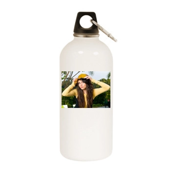 Selena Gomez White Water Bottle With Carabiner