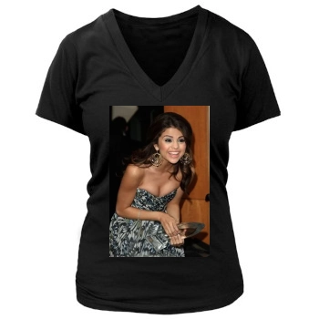 Selena Gomez Women's Deep V-Neck TShirt