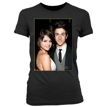 Selena Gomez Women's Junior Cut Crewneck T-Shirt