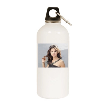 Selena Gomez White Water Bottle With Carabiner