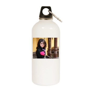 Selena Gomez White Water Bottle With Carabiner