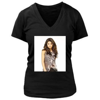 Selena Gomez Women's Deep V-Neck TShirt