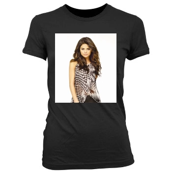 Selena Gomez Women's Junior Cut Crewneck T-Shirt