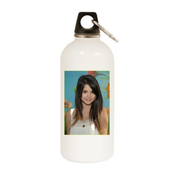 Selena Gomez White Water Bottle With Carabiner