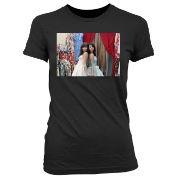 Selena Gomez Women's Junior Cut Crewneck T-Shirt