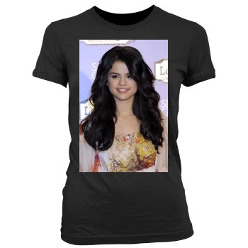 Selena Gomez Women's Junior Cut Crewneck T-Shirt