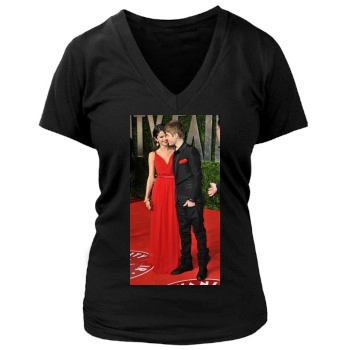 Selena Gomez Women's Deep V-Neck TShirt