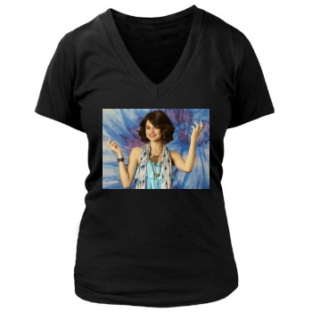 Selena Gomez Women's Deep V-Neck TShirt