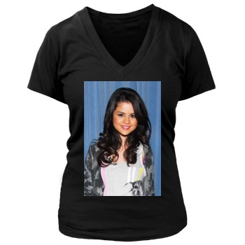 Selena Gomez Women's Deep V-Neck TShirt