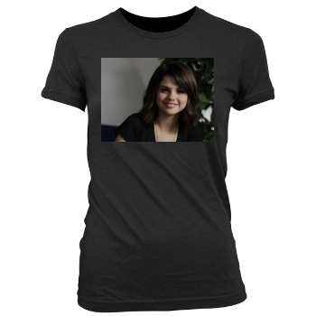 Selena Gomez Women's Junior Cut Crewneck T-Shirt