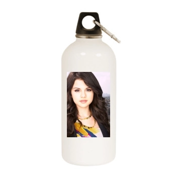 Selena Gomez White Water Bottle With Carabiner