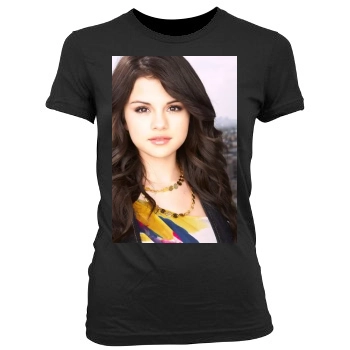 Selena Gomez Women's Junior Cut Crewneck T-Shirt