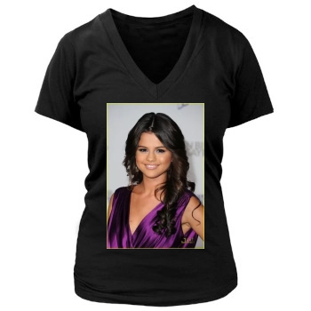 Selena Gomez Women's Deep V-Neck TShirt