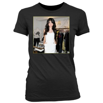 Selena Gomez Women's Junior Cut Crewneck T-Shirt