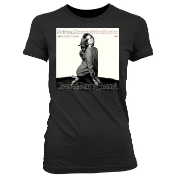 Selena Gomez Women's Junior Cut Crewneck T-Shirt