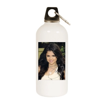 Selena Gomez White Water Bottle With Carabiner