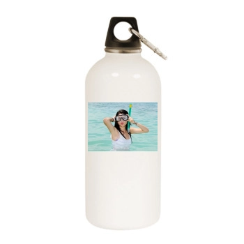 Selena Gomez White Water Bottle With Carabiner