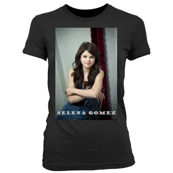 Selena Gomez Women's Junior Cut Crewneck T-Shirt