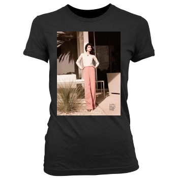 Selena Gomez Women's Junior Cut Crewneck T-Shirt