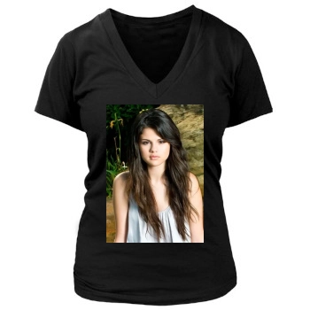 Selena Gomez Women's Deep V-Neck TShirt