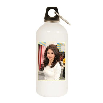 Selena Gomez White Water Bottle With Carabiner