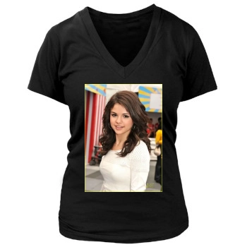 Selena Gomez Women's Deep V-Neck TShirt