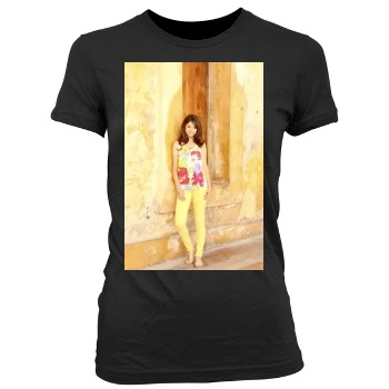 Selena Gomez Women's Junior Cut Crewneck T-Shirt