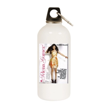 Selena Gomez White Water Bottle With Carabiner