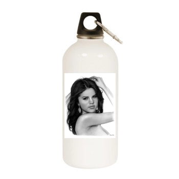 Selena Gomez White Water Bottle With Carabiner