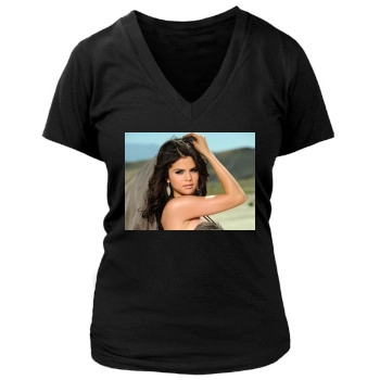 Selena Gomez Women's Deep V-Neck TShirt