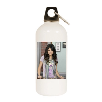 Selena Gomez White Water Bottle With Carabiner