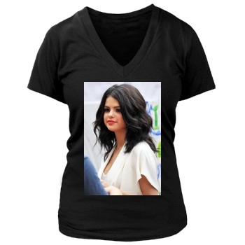 Selena Gomez Women's Deep V-Neck TShirt