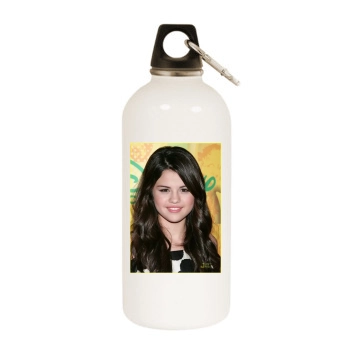 Selena Gomez White Water Bottle With Carabiner