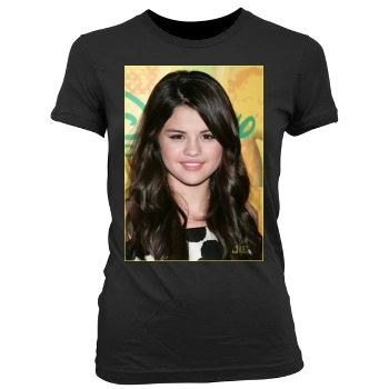 Selena Gomez Women's Junior Cut Crewneck T-Shirt