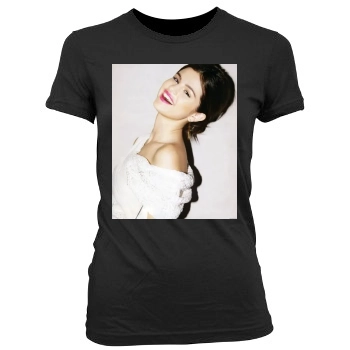 Selena Gomez Women's Junior Cut Crewneck T-Shirt