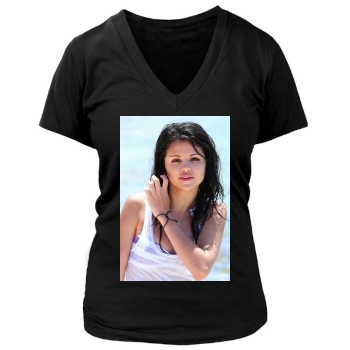 Selena Gomez Women's Deep V-Neck TShirt