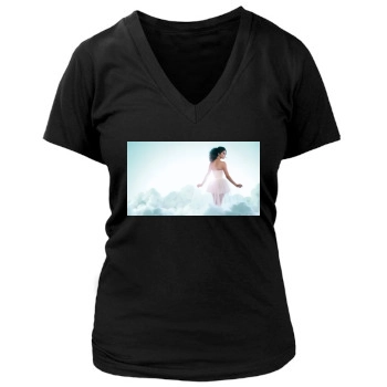 Selena Gomez Women's Deep V-Neck TShirt