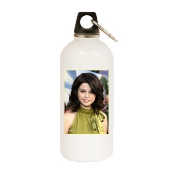 Selena Gomez White Water Bottle With Carabiner