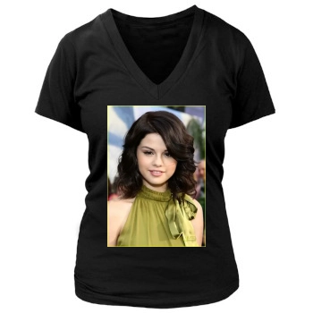 Selena Gomez Women's Deep V-Neck TShirt