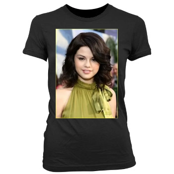 Selena Gomez Women's Junior Cut Crewneck T-Shirt