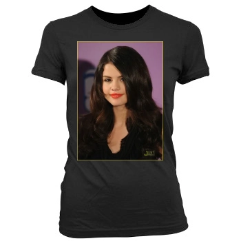 Selena Gomez Women's Junior Cut Crewneck T-Shirt