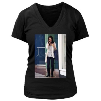 Selena Gomez Women's Deep V-Neck TShirt