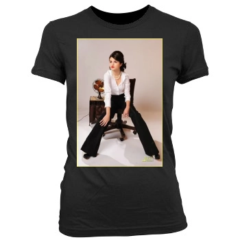 Selena Gomez Women's Junior Cut Crewneck T-Shirt