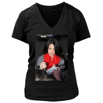 Selena Gomez Women's Deep V-Neck TShirt