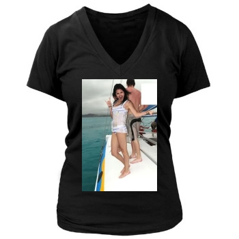 Selena Gomez Women's Deep V-Neck TShirt