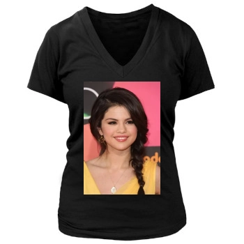 Selena Gomez Women's Deep V-Neck TShirt