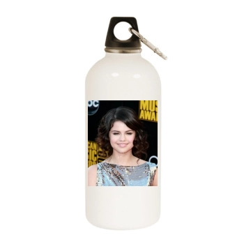 Selena Gomez White Water Bottle With Carabiner