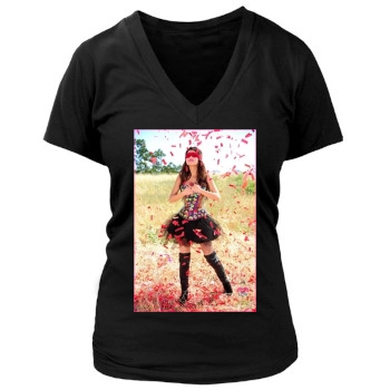 Selena Gomez Women's Deep V-Neck TShirt