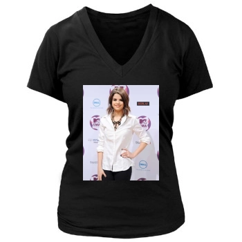 Selena Gomez Women's Deep V-Neck TShirt