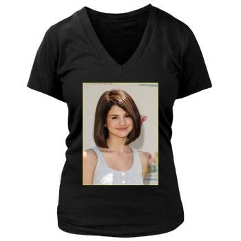 Selena Gomez Women's Deep V-Neck TShirt